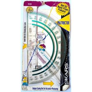 Fiskars Vintage Protractor New In Package Transparent Swing Bar 95400